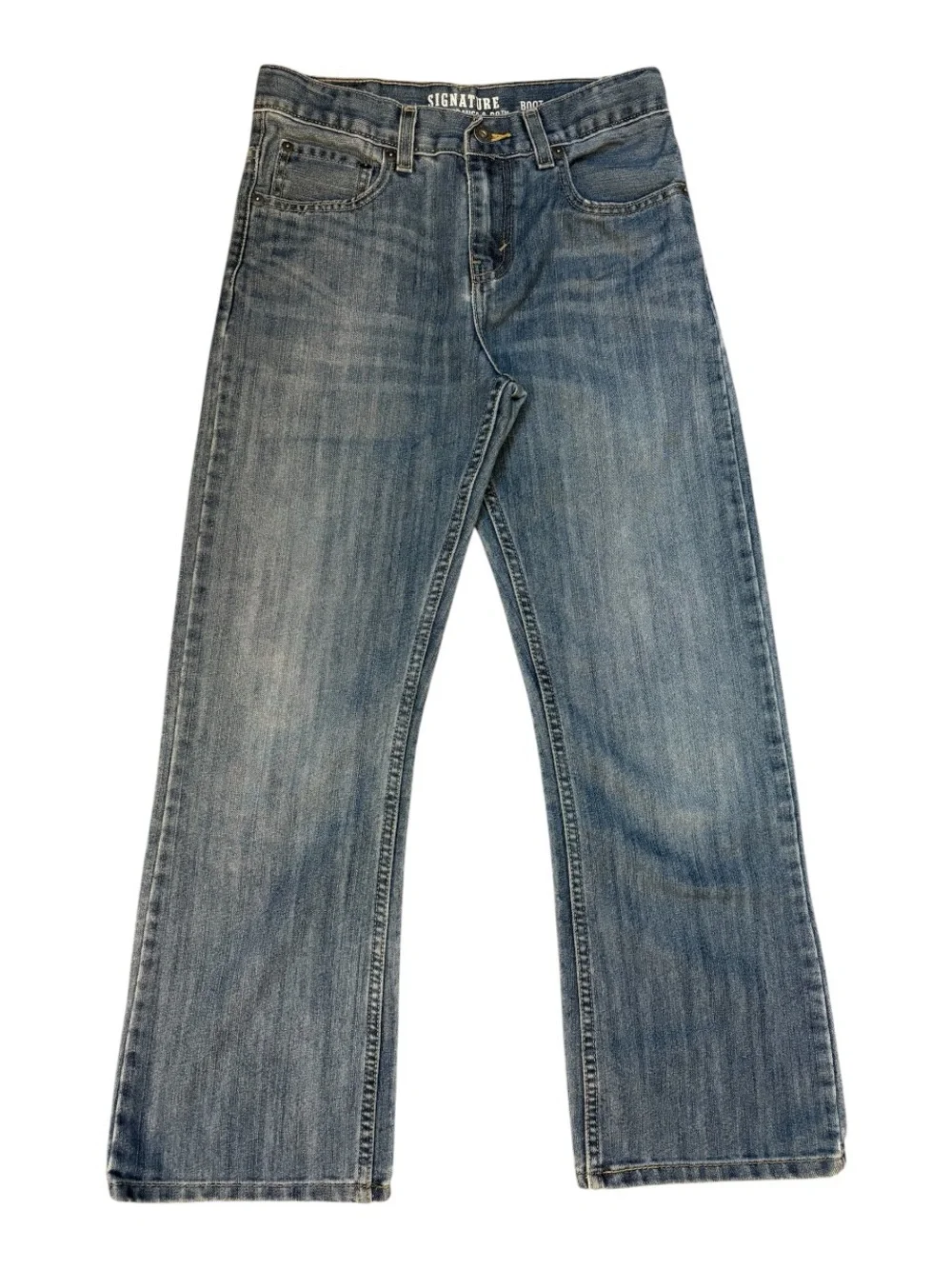 Signature by Levi’s Boys 14 Reg Bootcut Jeans Adjustable Waist VGUC Medium Wash